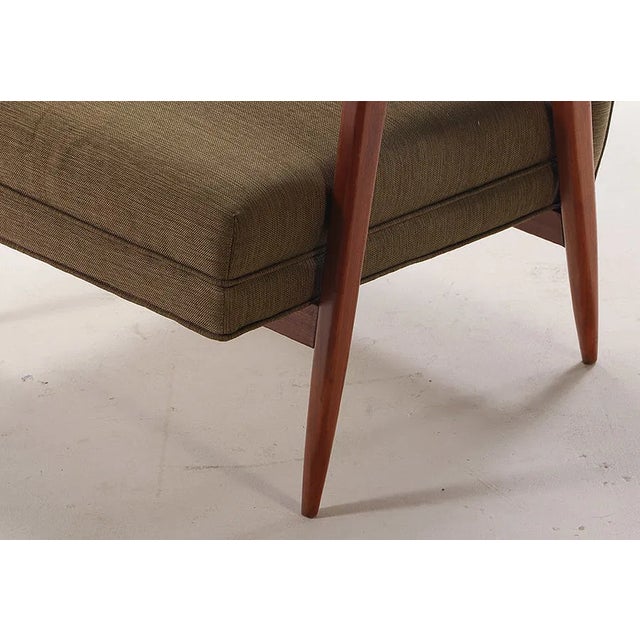 Wood Pair of Walnut Open Arm Chairs, C. 1950 For Sale - Image 7 of 8