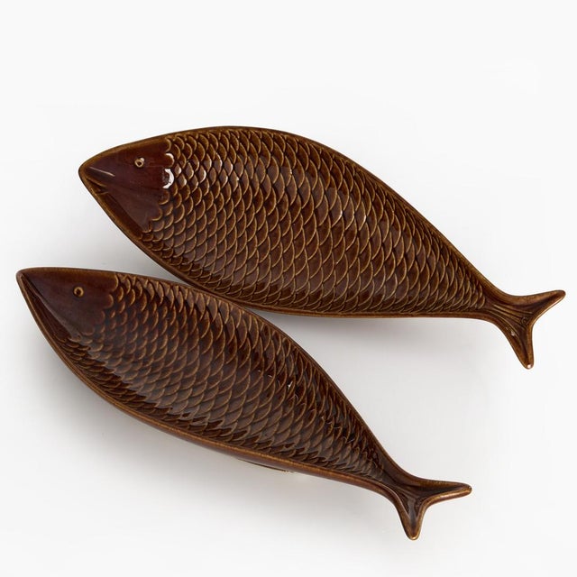 1950s Fladen Fish Dishes by Stig Lindberg for Gustavsberg, Sweden, 1960s, Set of 2 For Sale - Image 5 of 5