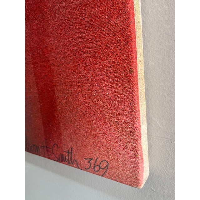 Monumental Red Abstract Painting, Acrylic on Canvas, Signed, 1969 For Sale - Image 4 of 10