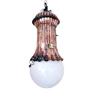 Late 19th Century Adams Bagnall Street Pendant With Egg Shade For Sale