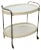 Mid-Century Italian Oval White Plastic and Metal Chrome Bar Cart, 1950s For Sale
