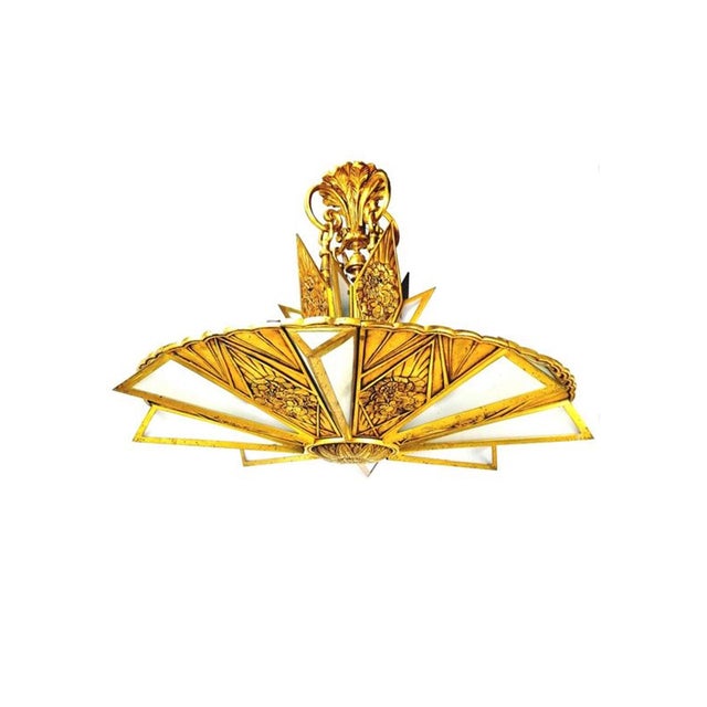 1920s French Art Deco Lamp in Gilded Bronze, 1920s For Sale - Image 5 of 5