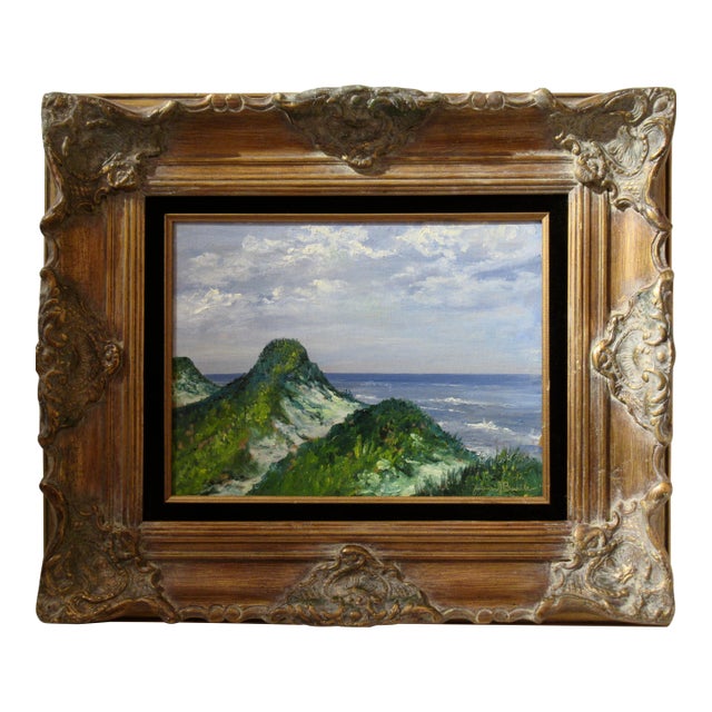 Xavier Barile Seaview, Fire Island, New York, Sand Dunes, Ocean Side 1956 Painting For Sale