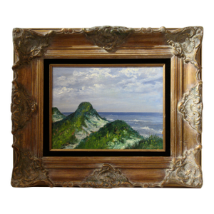 Xavier Barile Seaview, Fire Island, New York, Sand Dunes, Ocean Side 1956 Painting
