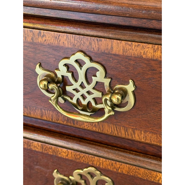 Brown Hickory White “American Masterpiece” Georgian End Tables / Nightstands For Sale - Image 8 of 12