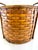 Vintage Handwoven Split Bamboo Gathering Basket With Bentwood Handles For Sale - Image 4 of 9