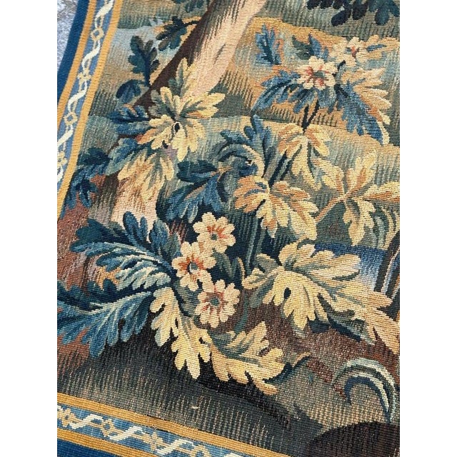 Vintage French Aubusson Tapestry in Silk and Wool, 1940s For Sale - Image 15 of 18