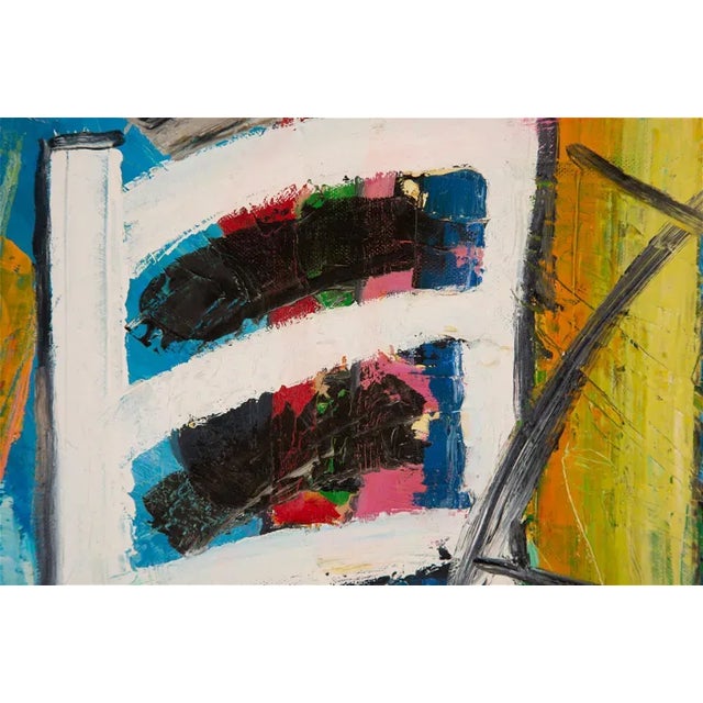 ‘Chair’ Abstract Impasto Oil on Canvas by Minglei Wang (China) For Sale In Austin - Image 6 of 10