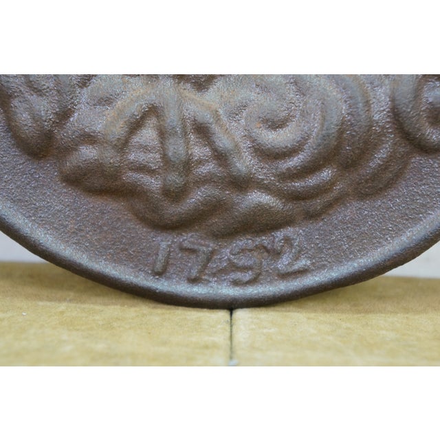 Antique Cast Iron Ina Insurance Heraldic Eagle Fire Mark Plaque 1792 11" For Sale - Image 4 of 10