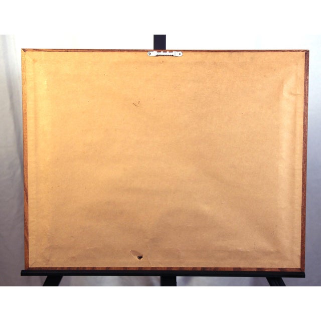 19th Century Signed B. Feucht Alpine Mountain Cabin Landscape Painting, Wood Frame For Sale - Image 5 of 6