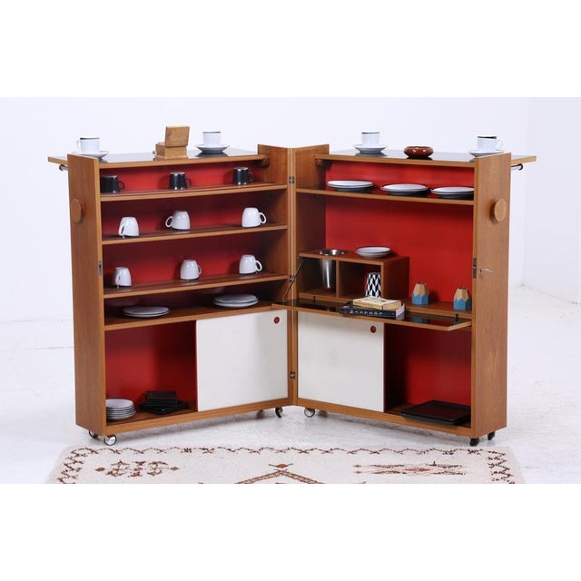 Unique foldable vintage teak bar cabinet by johannes andersen from the 60s features * timeless design by johannes andersen...