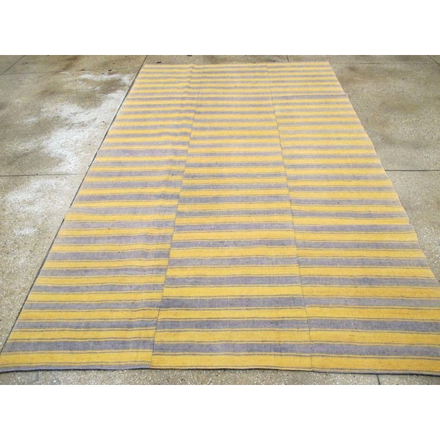 Mid 20th Century Galerie Shabab Collection Mid-20th Century Handmade Turkish Striped Flat-Weave Kilim Accent Rug For Sale - Image 5 of 10