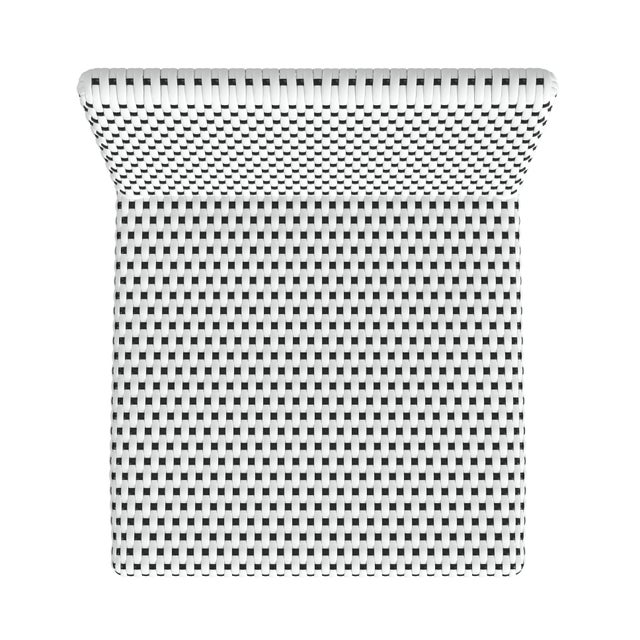 Wood Serienna 24.5 in. Seat Height Rectangular Rattan Low Back Counter Stool, White/Black Dot/ Natural Rattan Frame For Sale - Image 7 of 8