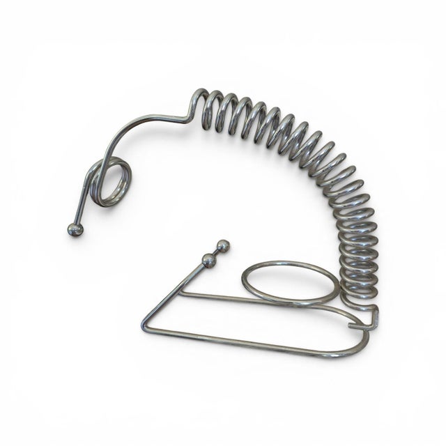 Vintage Postmodern Industrial Coiled Wine Bottle Holder Stand For Sale In Charlotte - Image 6 of 16