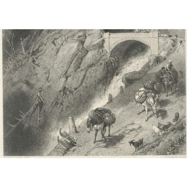 19th Century After Myles Birket Foster, Bridge of Gondo, Simplon Pass, 1878, Engraving For Sale - Image 5 of 9