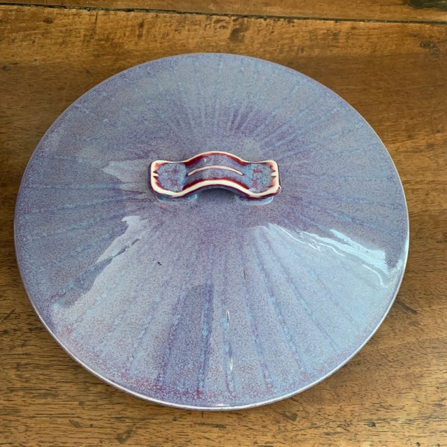 Violet Large Contemporary Violet Flambé Glaze Lidded Statement Porcelain Vessel For Sale - Image 8 of 13