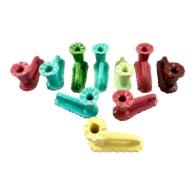 French Vallauris Flower Vase Knife Rests, a Set of Ten For Sale