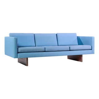 Jens Risom Mid Century Walnut Sofa For Sale