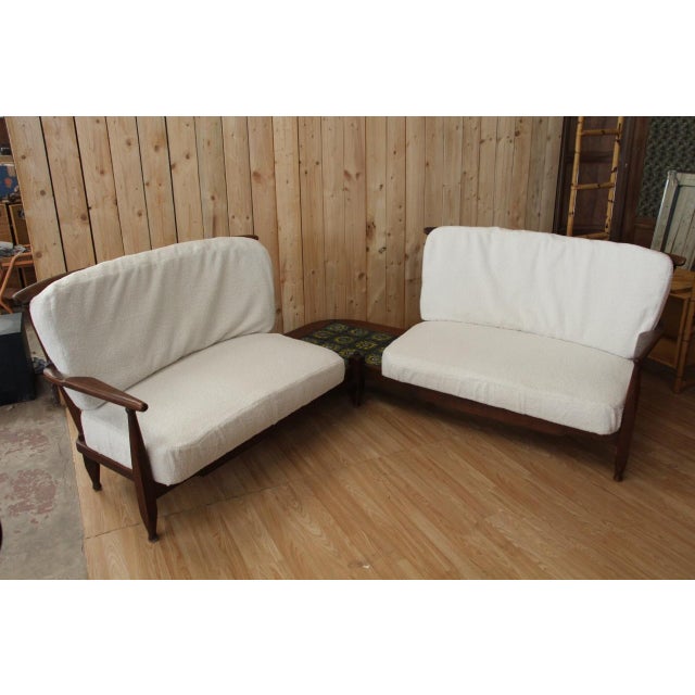 Guillerme et Chambron Corner Sofa attributed to Guillerme and Chambron, 1960 For Sale - Image 4 of 13