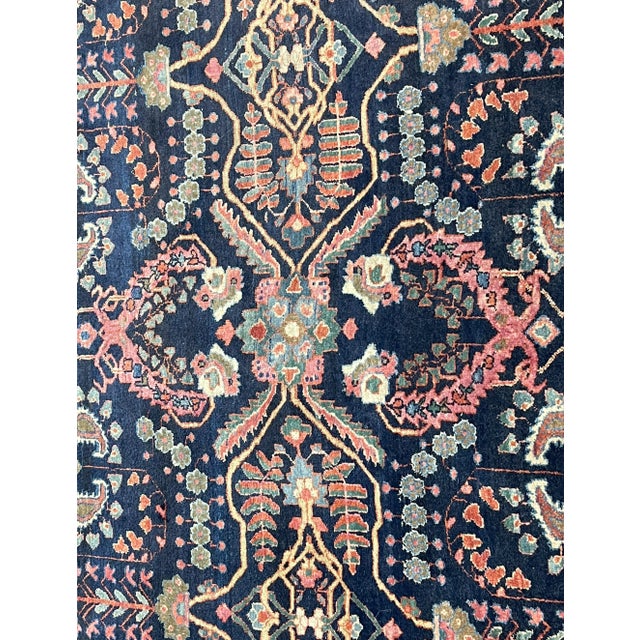 Late 19th Century Antique Persian Farahan Sarouk Rug 8’10" X 12’2" For Sale - Image 5 of 6