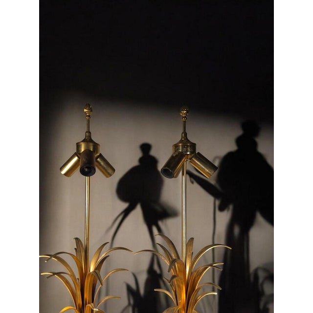 French Maison Jansen Pineapple Lamps, 1970s, Set of 2 For Sale - Image 6 of 18