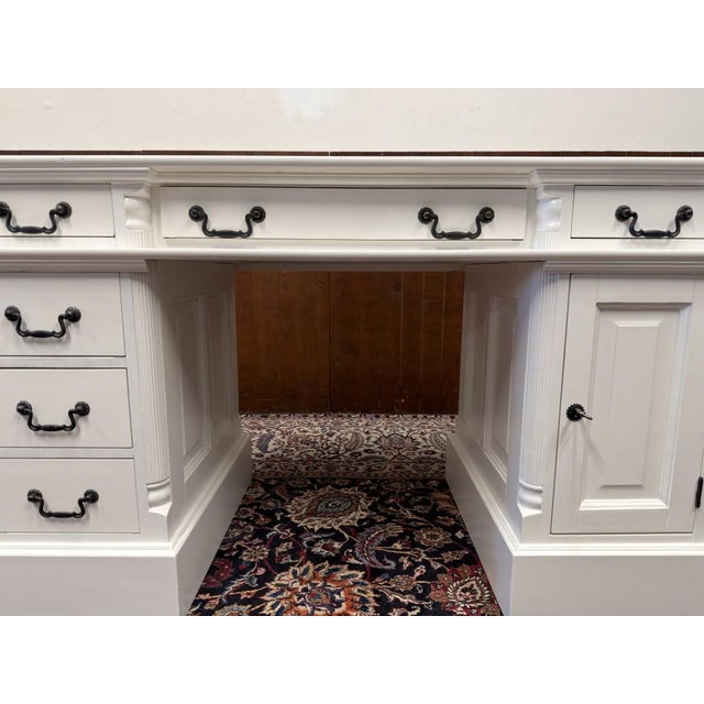 English Chesterfield Desk in White For Sale - Image 10 of 18