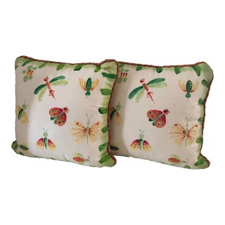 Eastern Accents Hand Painted Bug Pillows, Pair For Sale