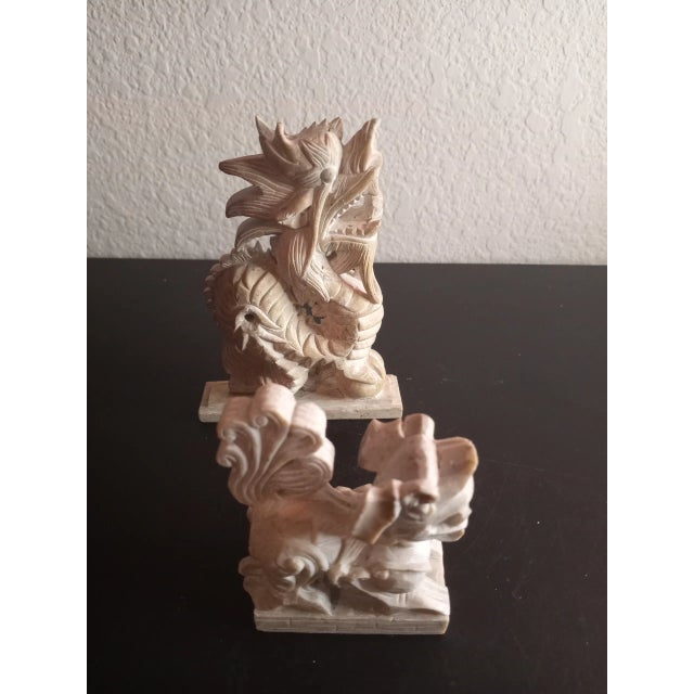 1980s 1980s Hand Carved Stone Dragon Figurines - Set of 2 For Sale - Image 5 of 6