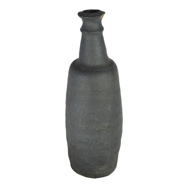 19th French Ger Norman Stoneware Bottle Blue Type 2 For Sale