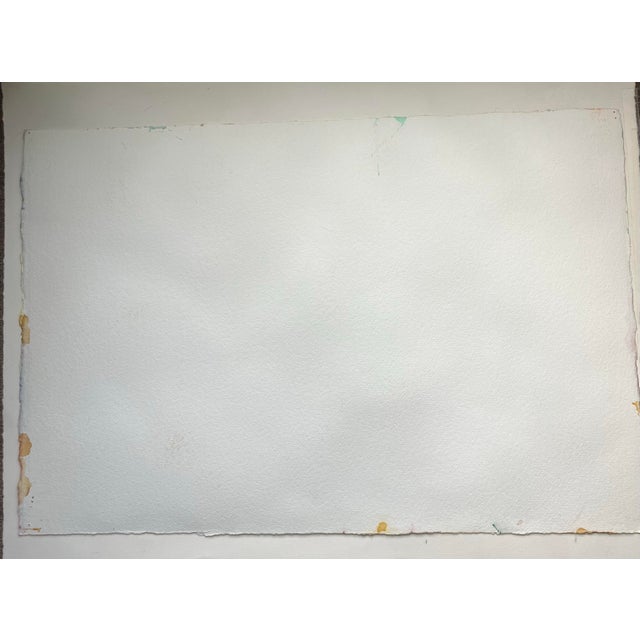 1970’s Original Abstract Watercolor Painting Signed For Sale - Image 4 of 4