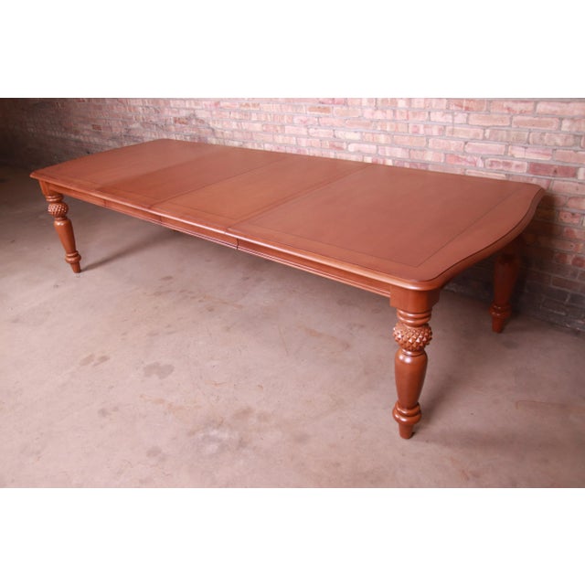 French Country Lexington Tommy Bahama Collection Maple Extension Dining Table, Newly Refinished For Sale - Image 3 of 13