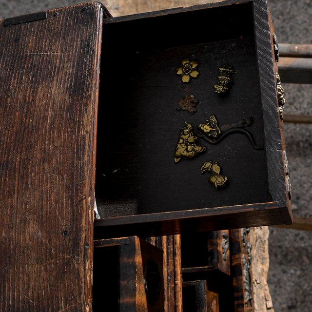 Antique Chinoiserie Secretaire in Wood For Sale - Image 9 of 18