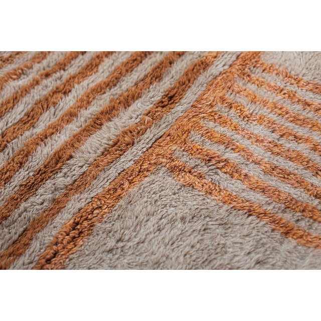 Textile Layered Geometric Hand-Knotted Moroccan Wool Rug | 9'9" X 8'3" | One of a Kind For Sale - Image 7 of 8