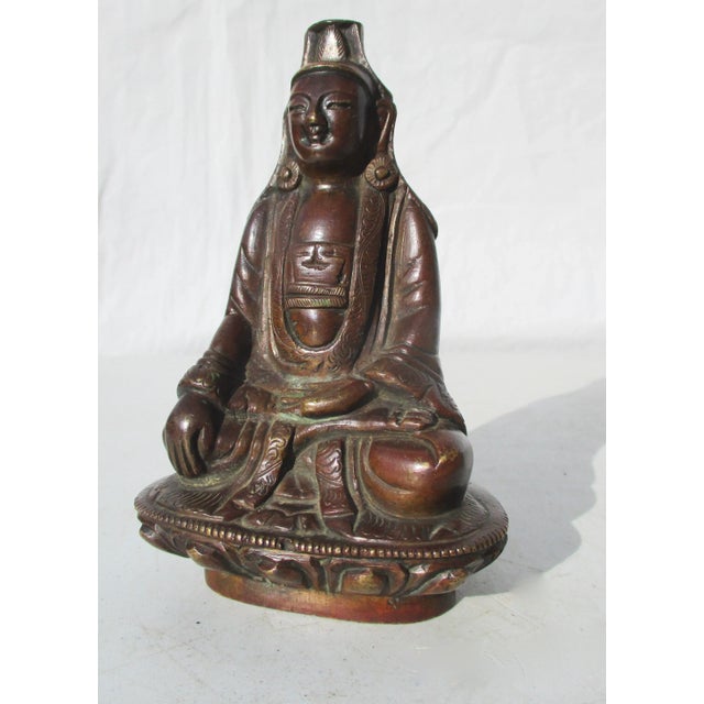 Mid 19th Century Sino-Tibetan Kuan-Yin Seated Bronze Late 19th Century For Sale - Image 5 of 7