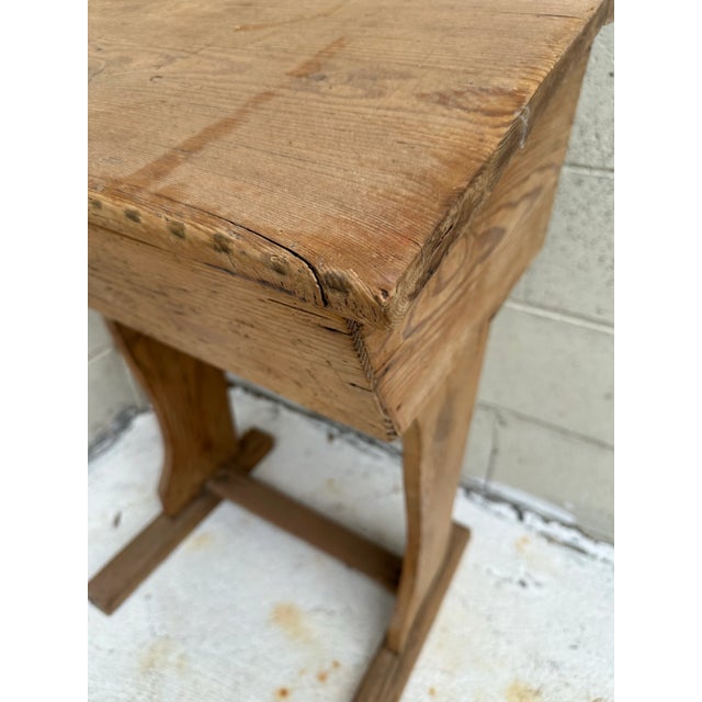 Wood European Rustic Pine Desk For Sale - Image 7 of 11