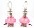 Pink Pair of Large Cranberry Glass Crystal Decorated Table Lamps MINT! For Sale - Image 8 of 15
