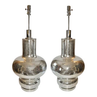 Vintage Mercury Glass Lamps - A Pair For Sale