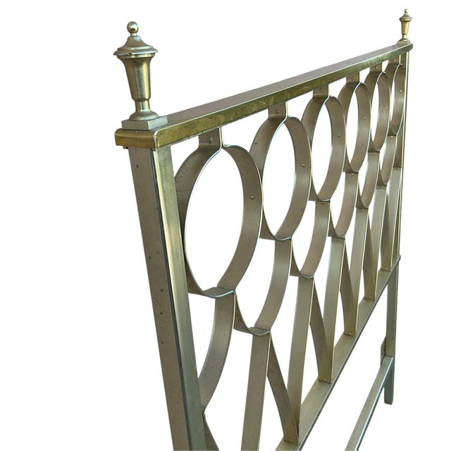 1970s Style-O-Kraft Hollywood Regency Mid-Century Brass-Tone Twin Headboards—A Pair For Sale - Image 13 of 18