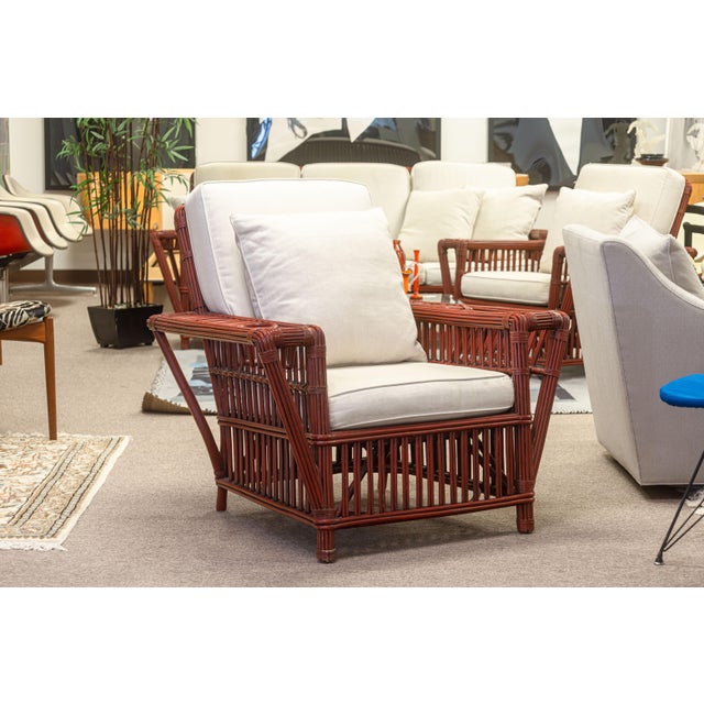 A vintage Palecek "President's Sofa & Chair" patio set. This set is a beautiful and unique version of the "President's"...