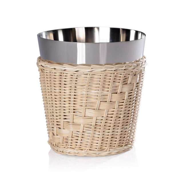 The Palmier Wicker Steel Wine Bucket For Sale In Los Angeles - Image 6 of 6