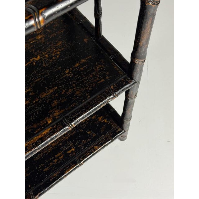 Wood Black Bookcase in Faux Bamboo For Sale - Image 7 of 18