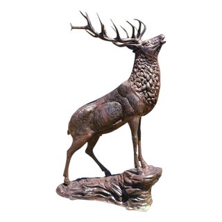Stag Sculpture in Bronzed Aluminium For Sale