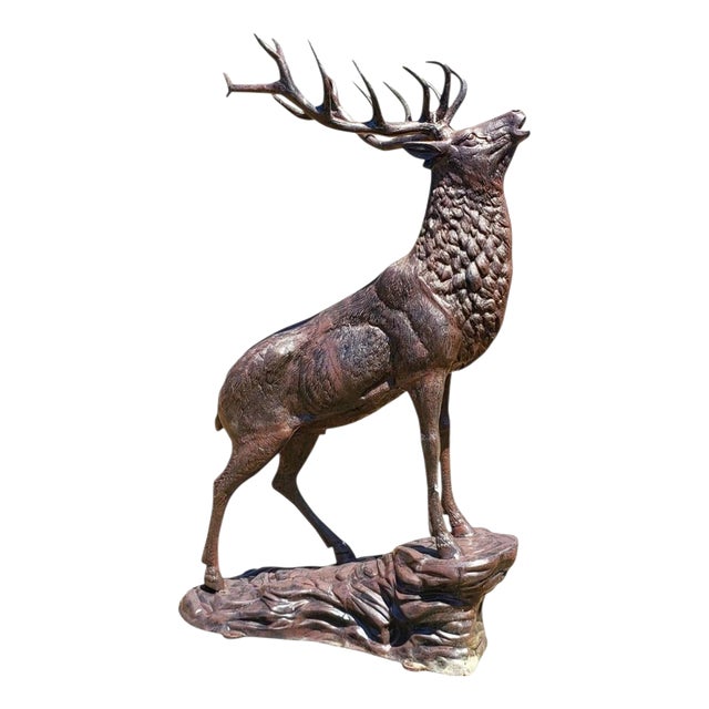 Stag Sculpture in Bronzed Aluminium For Sale