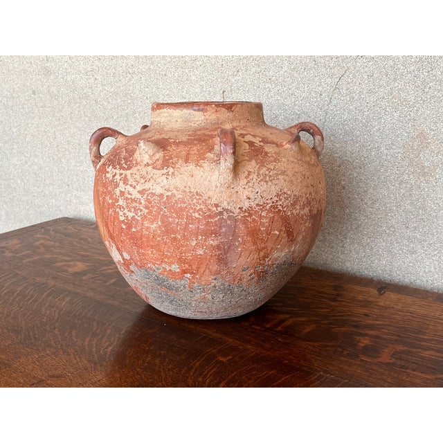 Ceramic 18th Century Terracotta Vessel, Vase, Planter With Four Handles For Sale - Image 7 of 10