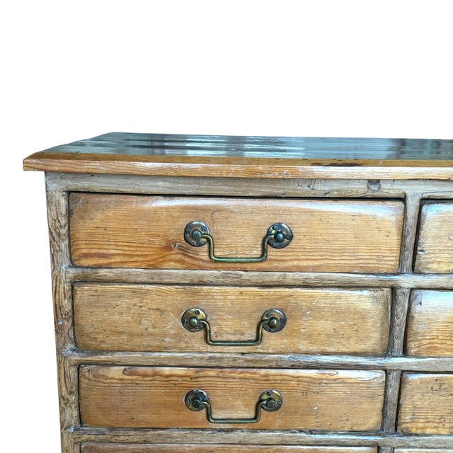 Early 19th Century Pine Bank of 8 Fitted Drawers For Sale - Image 6 of 12