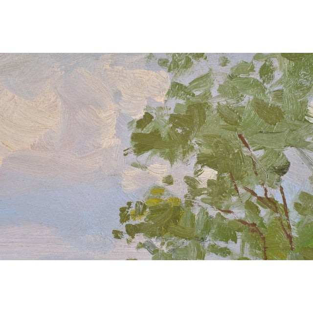Alfejs Bromults, Courtyard, 1954, Oil Painting on Board For Sale - Image 8 of 10