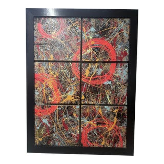 Monumental Abstract Expressionist Panel Artwork, 6' X 5' One of a Kind - Jackson Pollock Style For Sale