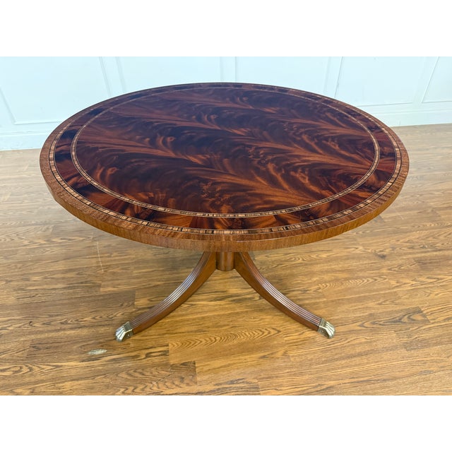 2020s Round Mahogany Georgian Style Foyer/Breakfast/Game Table by Leighton Hall - Showroom Sample For Sale - Image 5 of 12