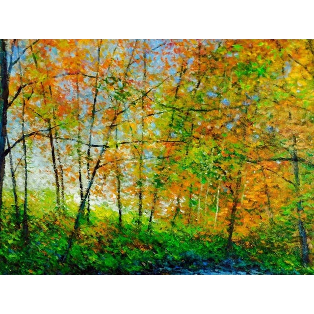 James Scoppettone "Mystic Creek in Autumn"Original Oil Painting on Canvas Framed For Sale - Image 4 of 8