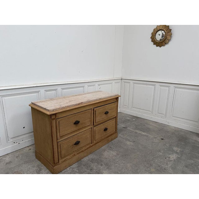 Marble and Oak Counter, 1900 For Sale - Image 9 of 10